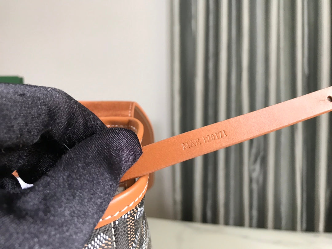 Goyard Citadin Bag 38Cm Black And Tan Canvas