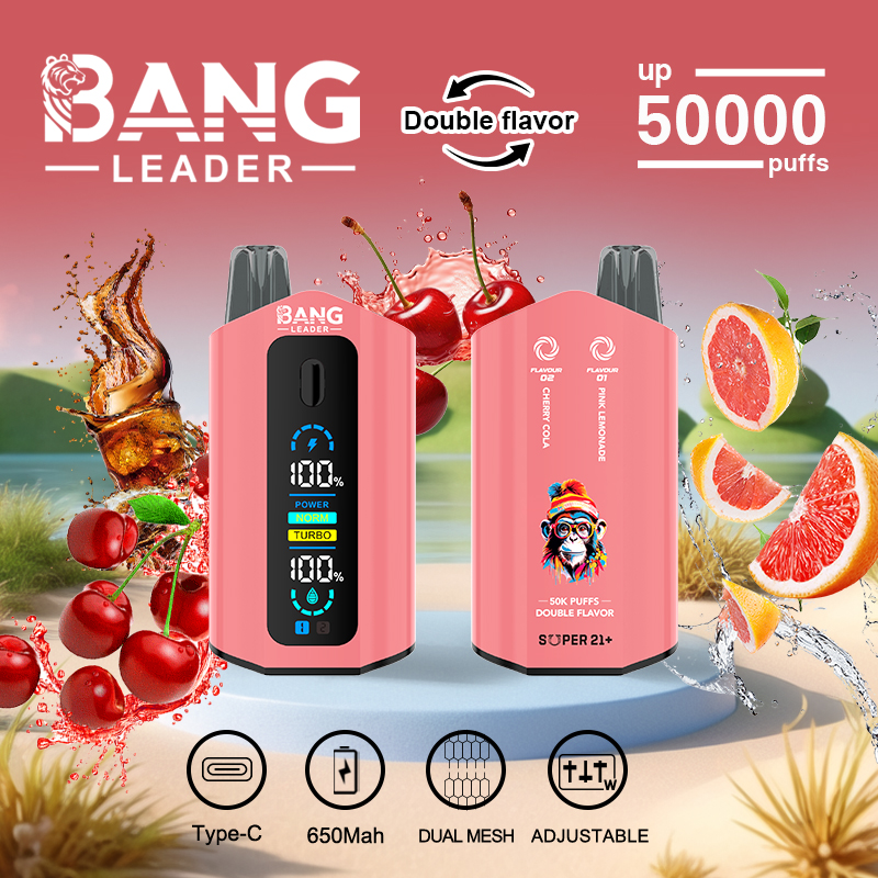 Bang Leader 50K Puffs 2-in-1 Prefilled Vape | Dual Flavor, Adjustable Wattage,  Rechargeable