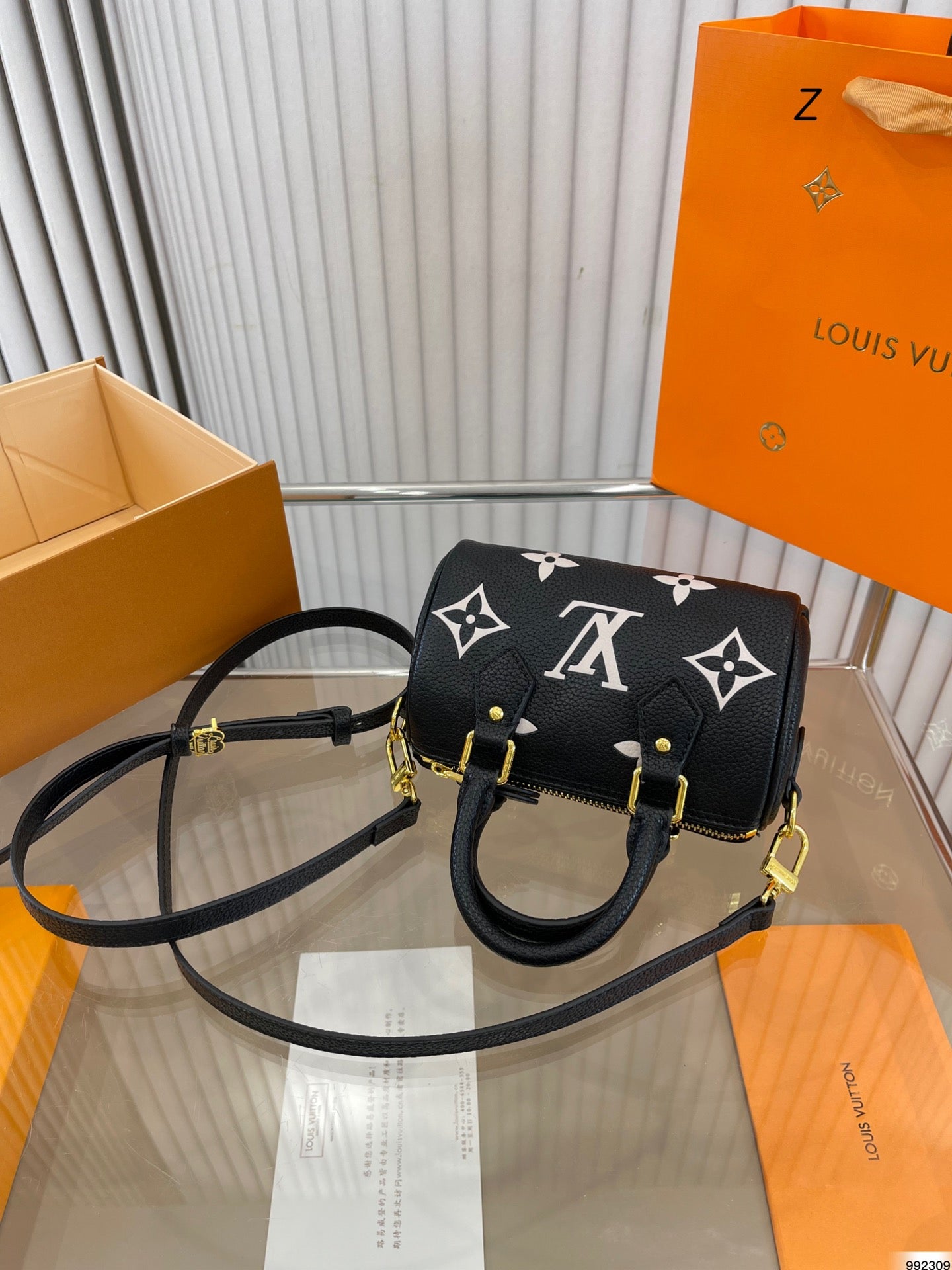 Louis Vuitton Nano Speedy Monogram Canvas Black 17Cm M81456