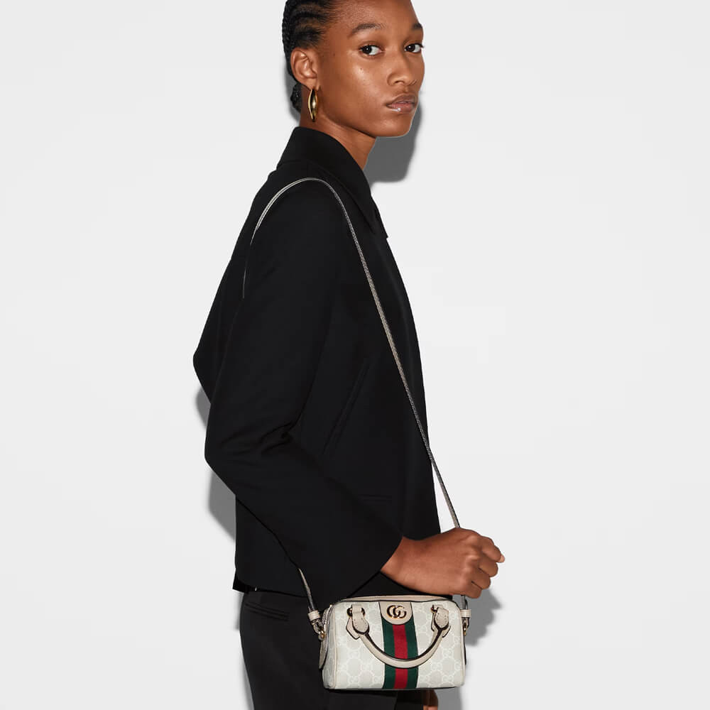 Gucci Ophidia Mini Boston Bag GG Supreme 16.5cm/6.5in