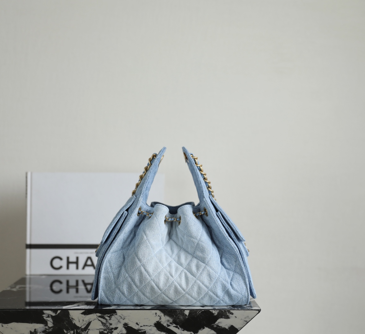 Chanel 25 Small Handbag Crossbody Bag Blue 30cm
