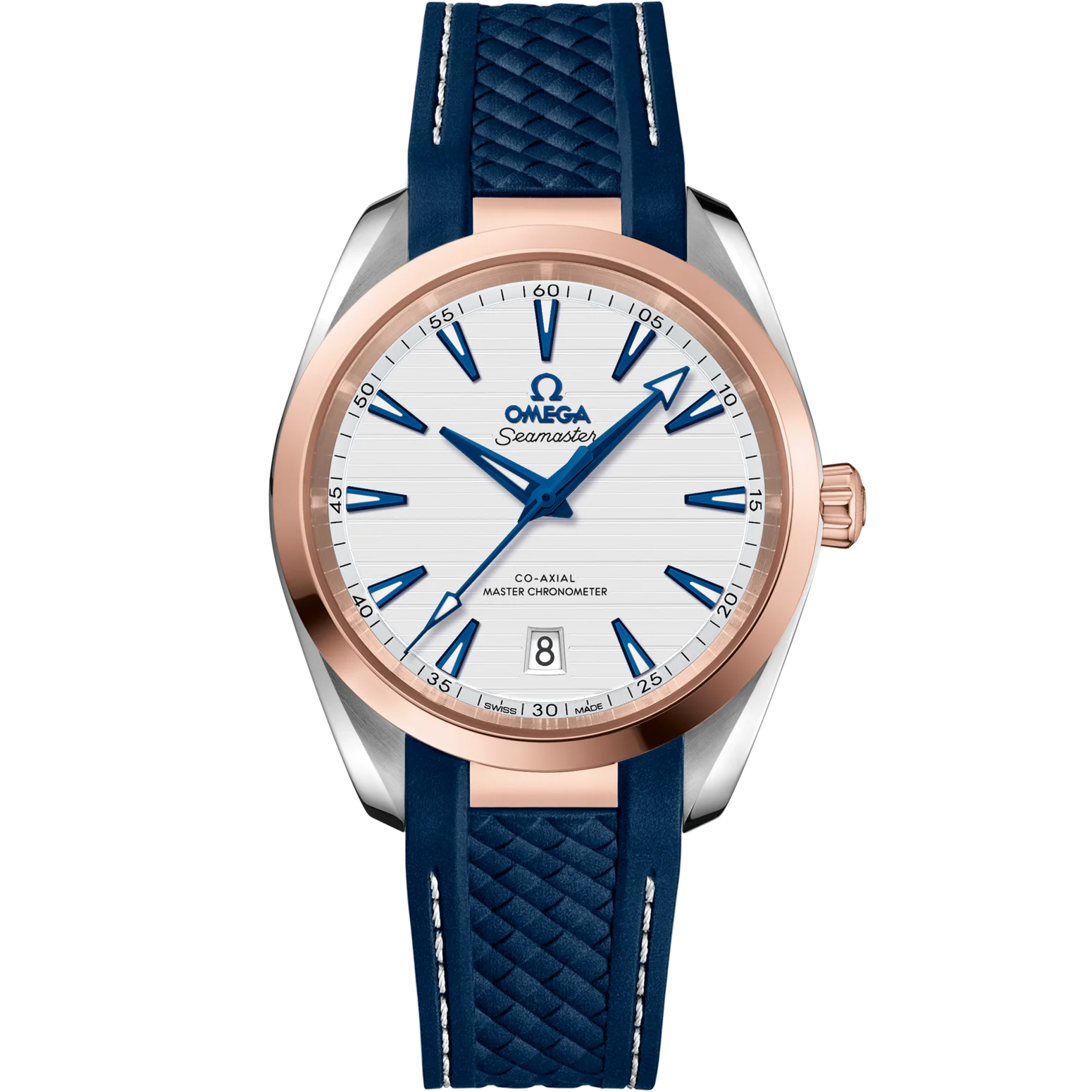 OMEGA Seamaster Aqua Terra 38 mm Silver Dial Stainless Steel and Sedna™ 18k Rose Gold Strap 220.22.38.20.02.001