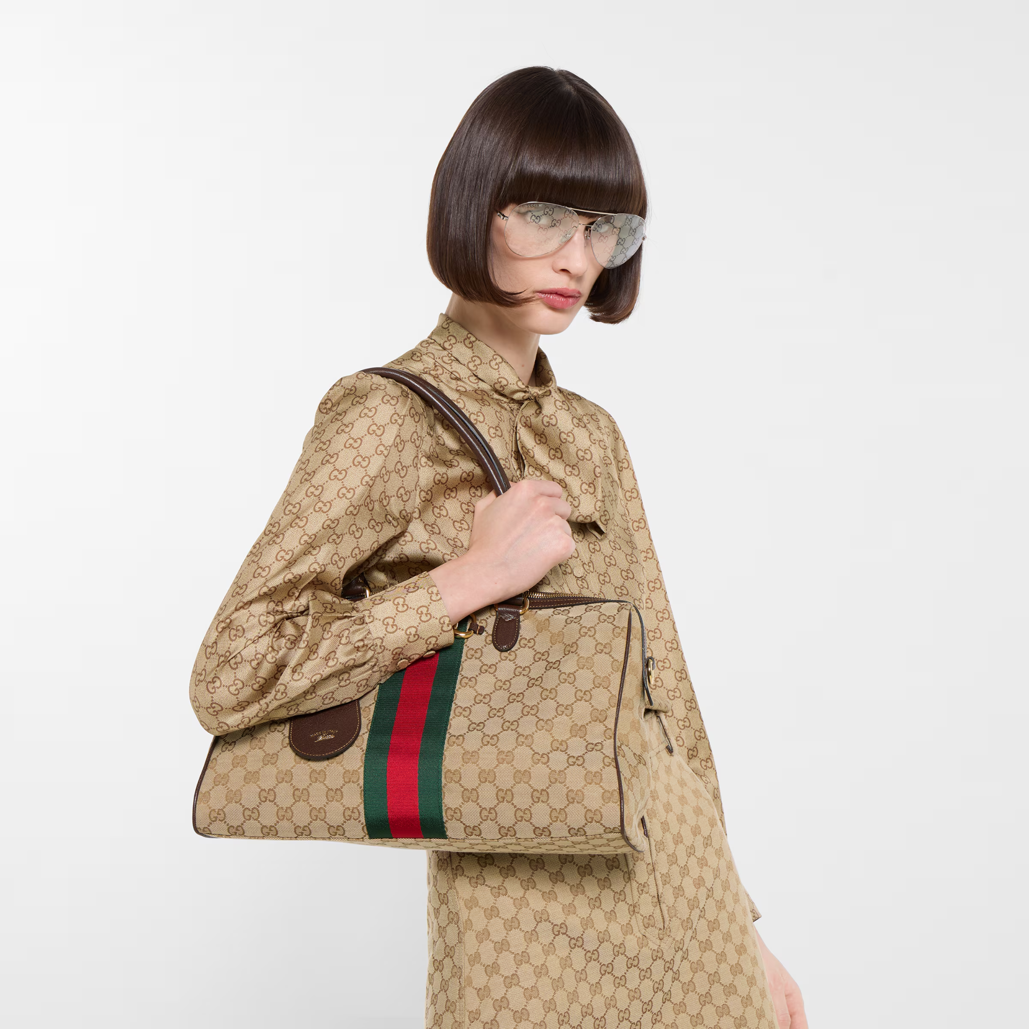 Gucci Borsetto Large Boston Bag Sand Brown 38.5cm/15.2in