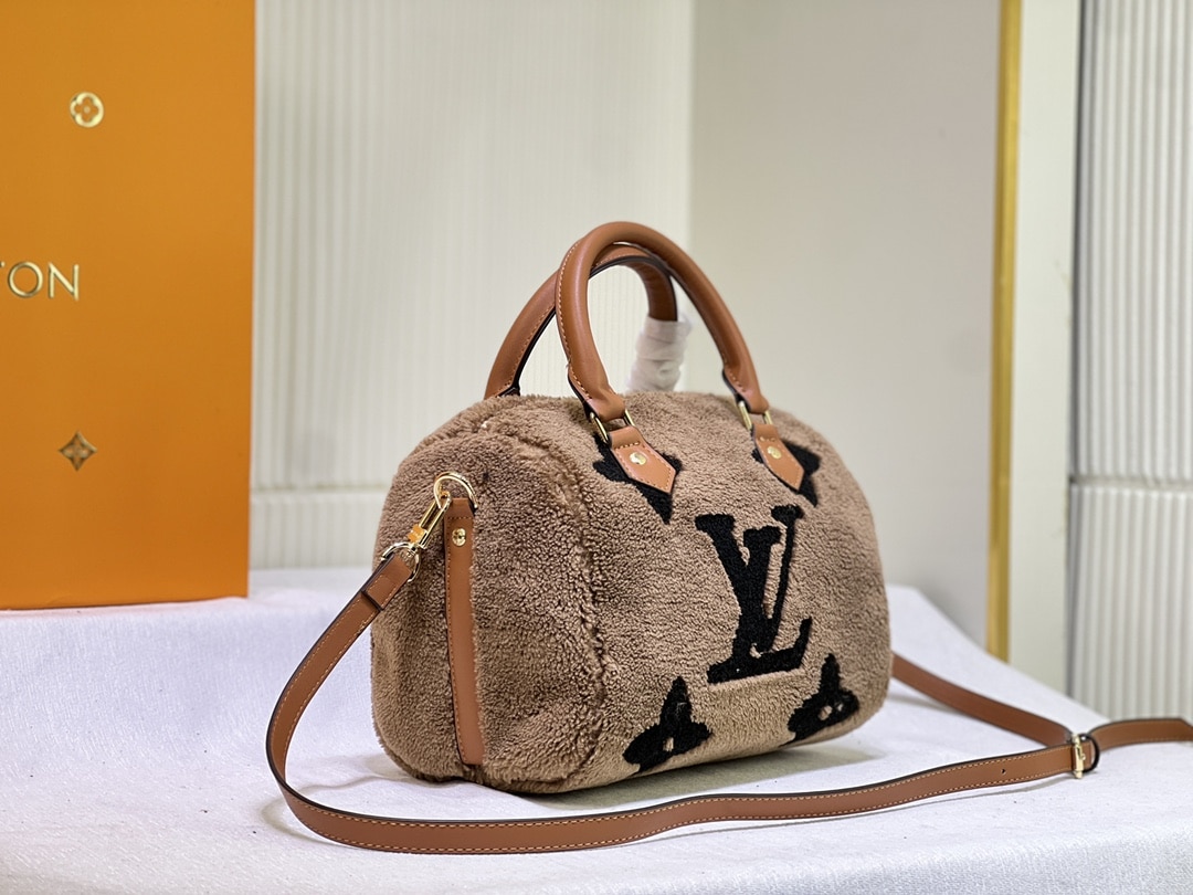 Louis Vuitton Monogram Teddy Speedy Bandouliere Brown 25cm