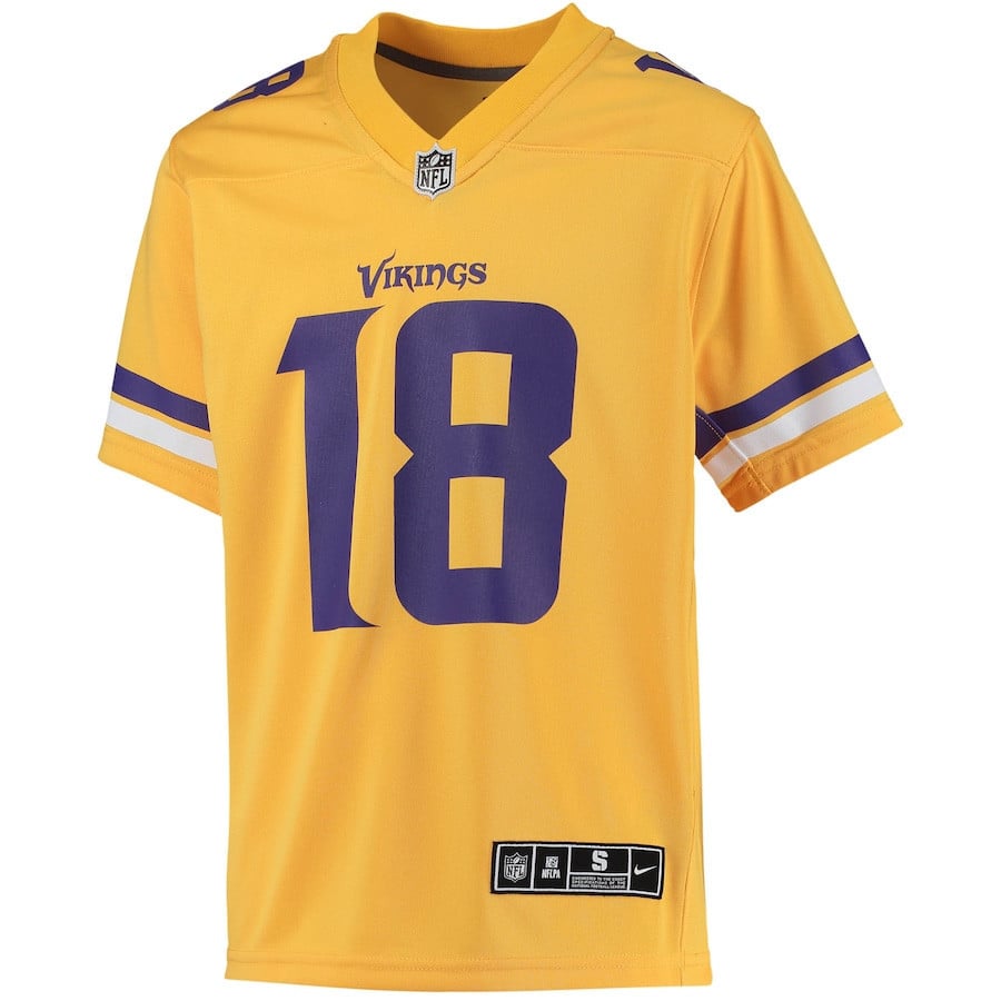 Justin Jefferson 18 Minnesota Vikings YOUTH Inverted Team Game Jersey - Gold