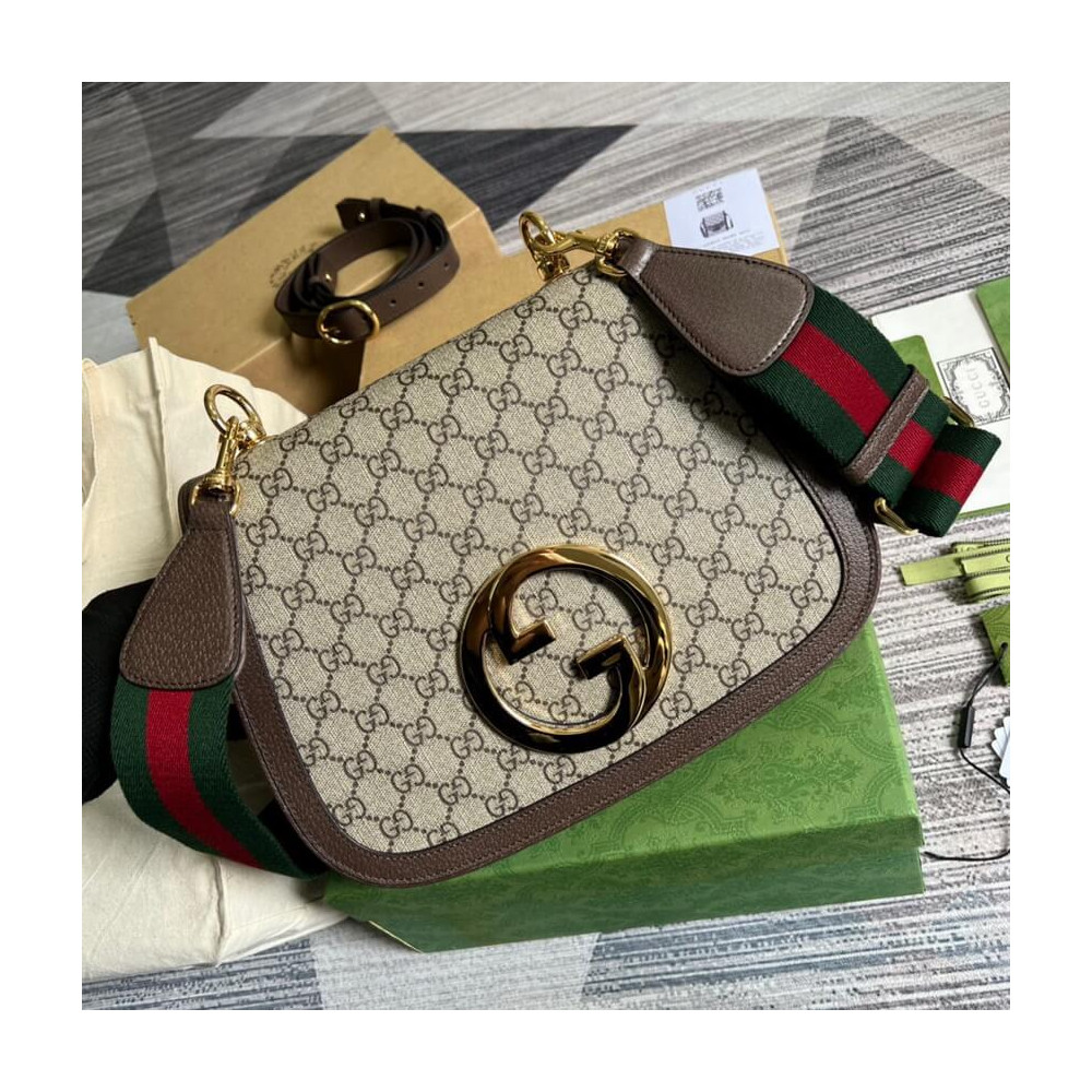 Gucci Blondie Medium Shoulder Bag With Round Interlocking G
