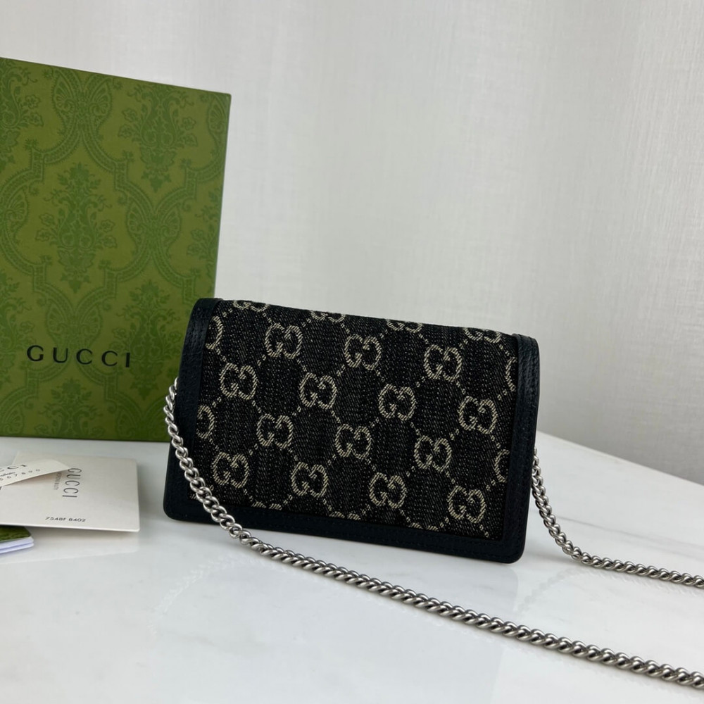 Gucci Dionysus GG Super Mini Bag in Black