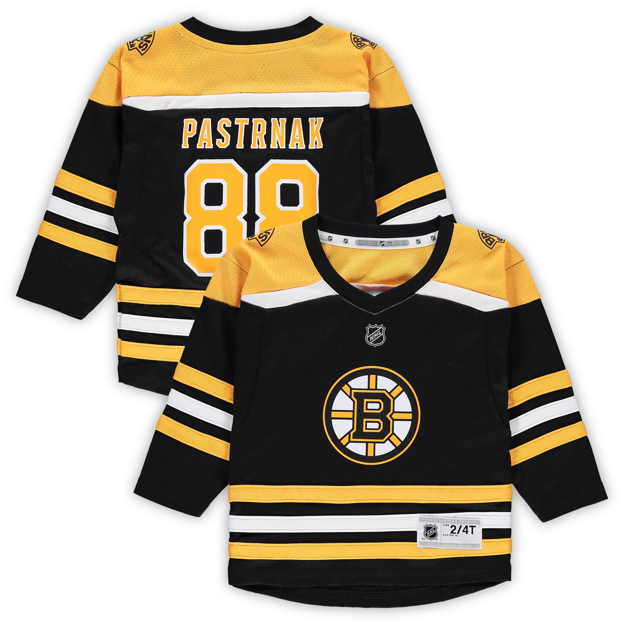 David Pastrnak Boston Bruins Toddler Home Replica Player Jersey – Black