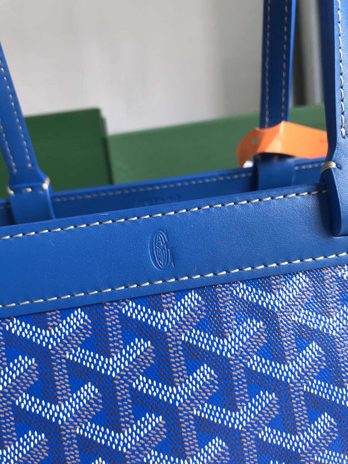 Goyard Bellechasse Biaude Pm Bag 36 Cm Blue Goyardine Canvas And Calfskin Trim