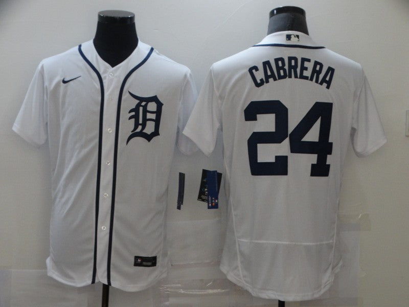 Men's Detroit Tigers Miguel Cabrera #24 White Replica Baseball Jersey