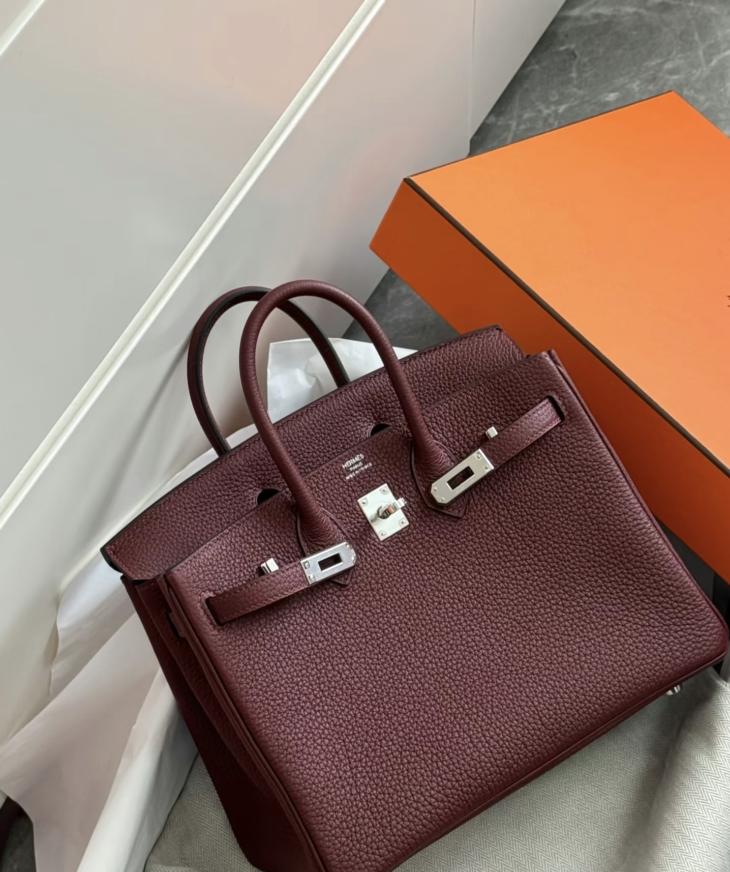 Birkin 25-35 Bordeaux Red TOGO Custom