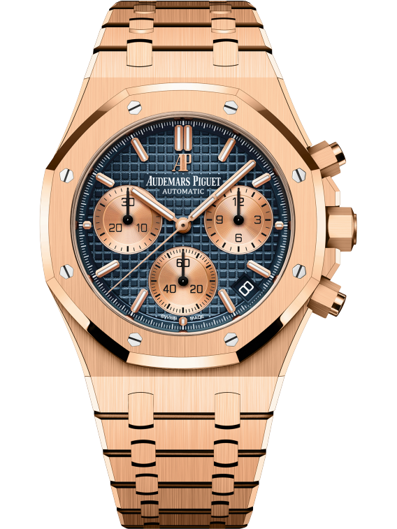 AUDEMARS PIGUET ROYAL OAK Pink Gold Blue Dial CHRONOGRAPH 41mm