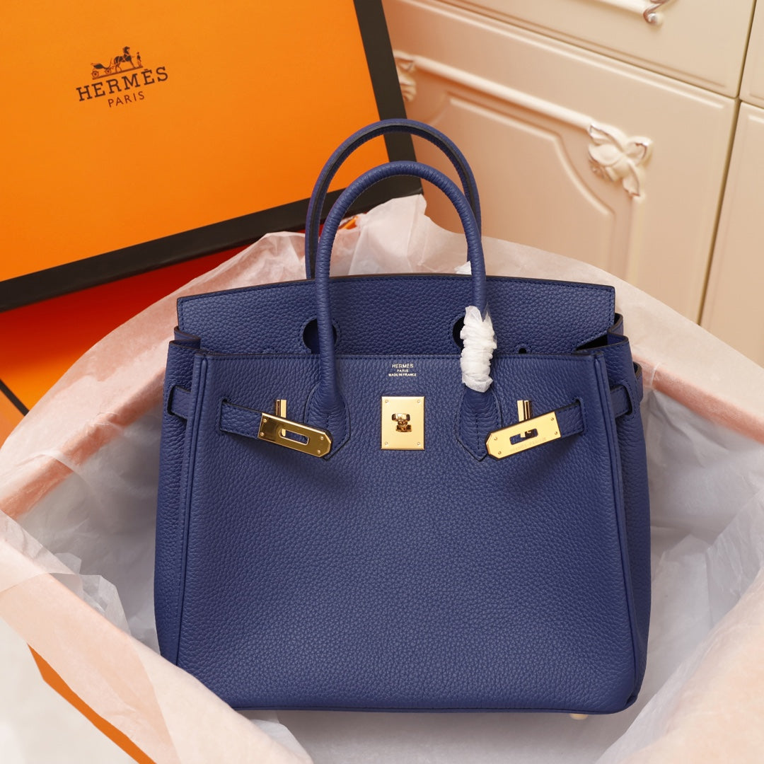 Hermes Birkin Bag 35 Navy Togo Gold Hardware