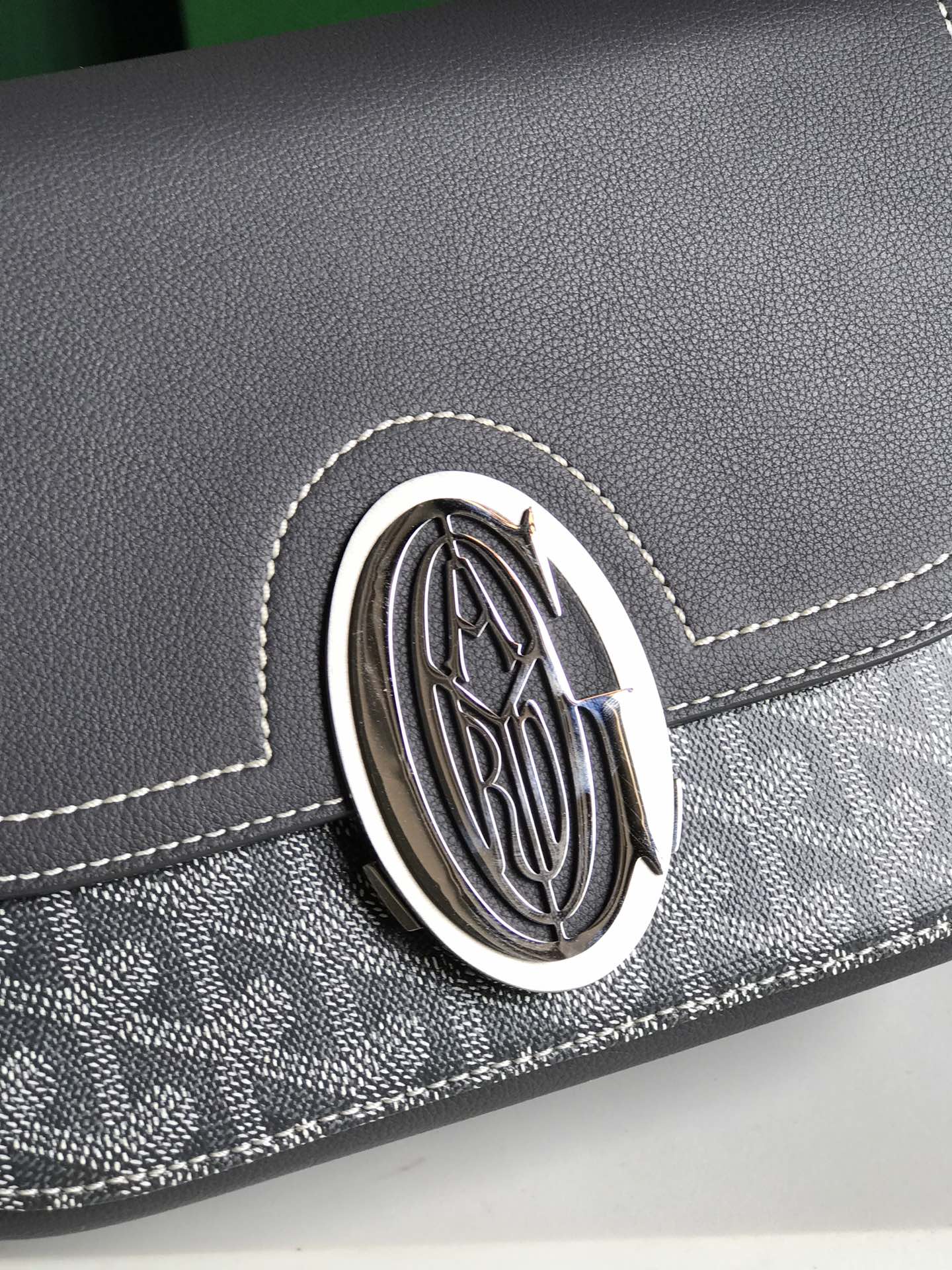 Goyard 233 Bag 25 Cm Gray Calfskin And Goyardine Canvas 25cm