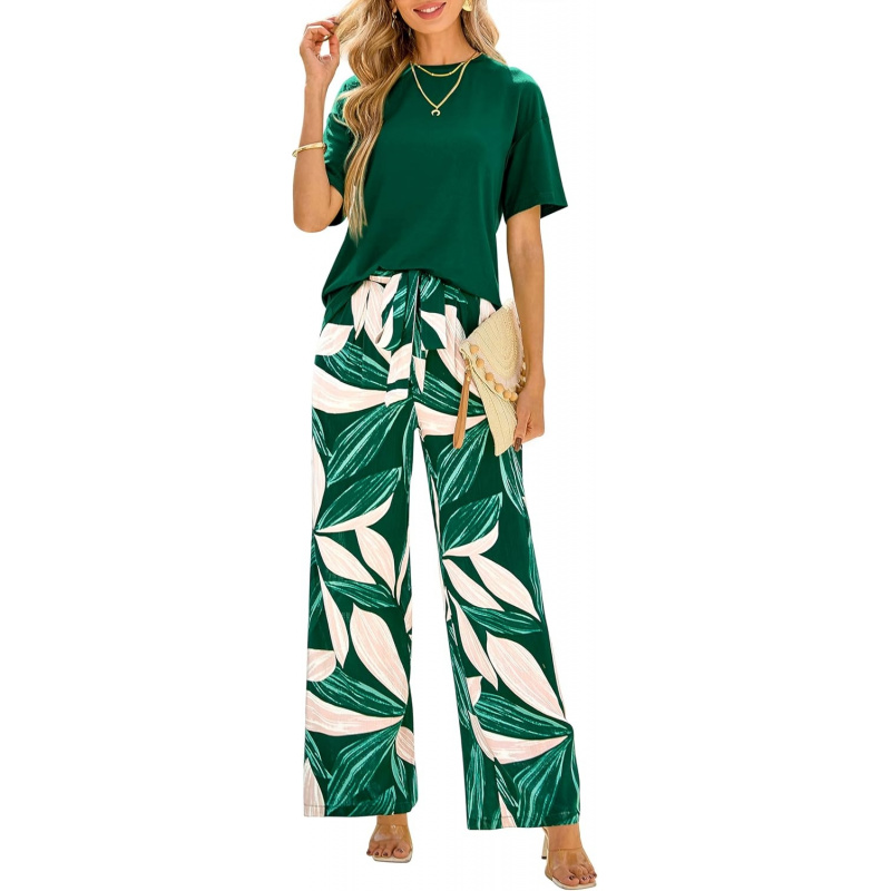 Women Summer 2 Piece Outfits 2026 Short Sleeve