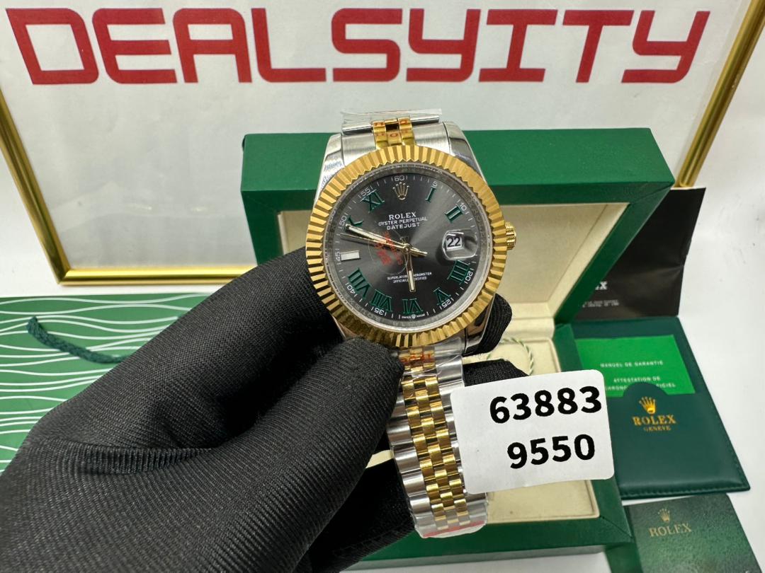 Rolex Datejust 41mm Rhodium Dial 126333 “Wimbledon” Flutted / Jubilee