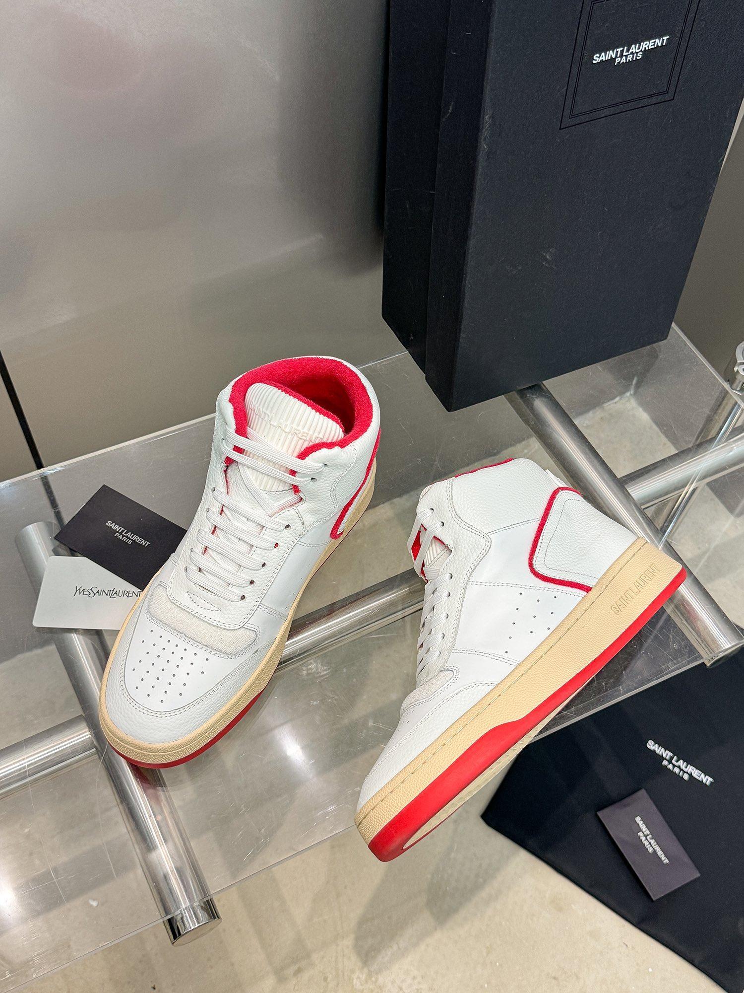 YSL Leather High Top Sneakers