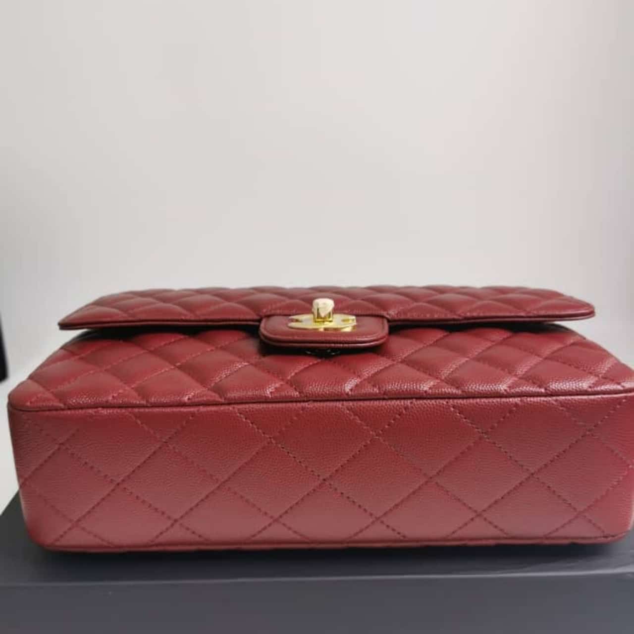Chanel Medium Classic Double Flap Burgundy Gold Hardware 25Cm