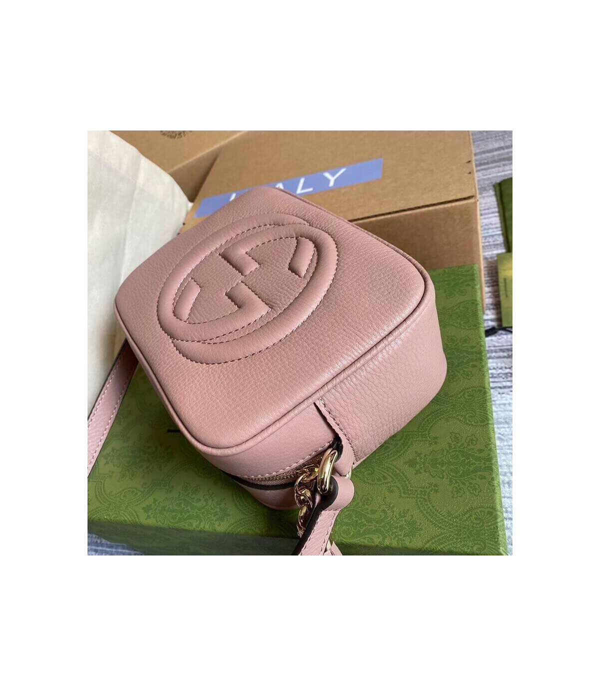 Gucci Soho Small Leather Disco Bag Pink