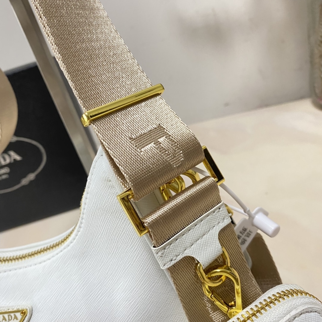 Prada Re Edition 2005 Saffiano Leather Bag White 22cm 1BH204 NZV F02EN V V2M