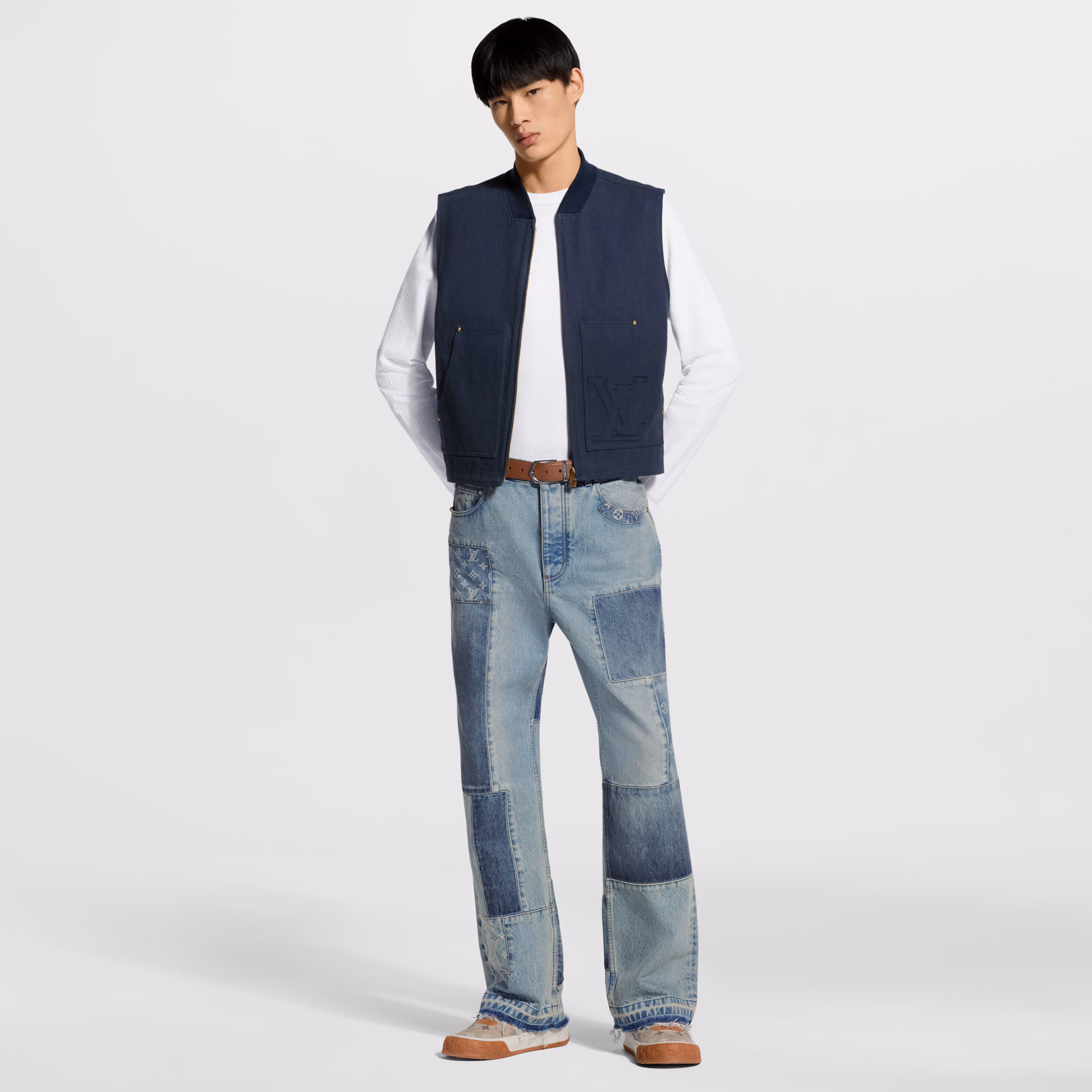 LV 1AKCOM Pre-Fall 2026 Signature Patchwork Denim Pants