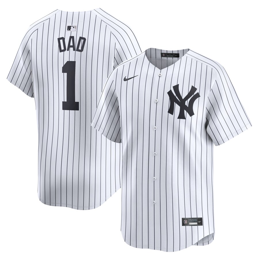 New York Yankees #1 Dad Home Limited Jersey White