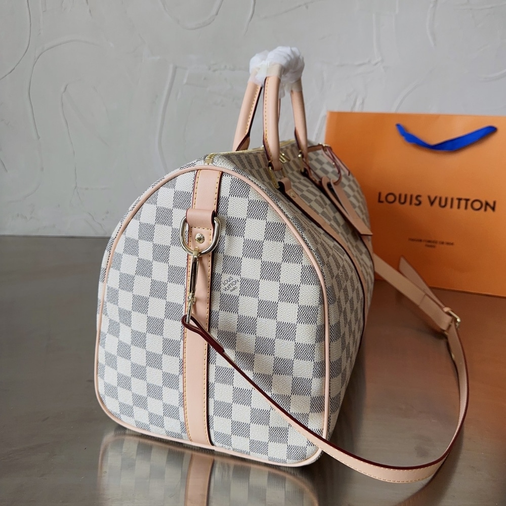 Louis Vuitton Keepall Bandoulière Travel Bag Beige 45Cm N41429