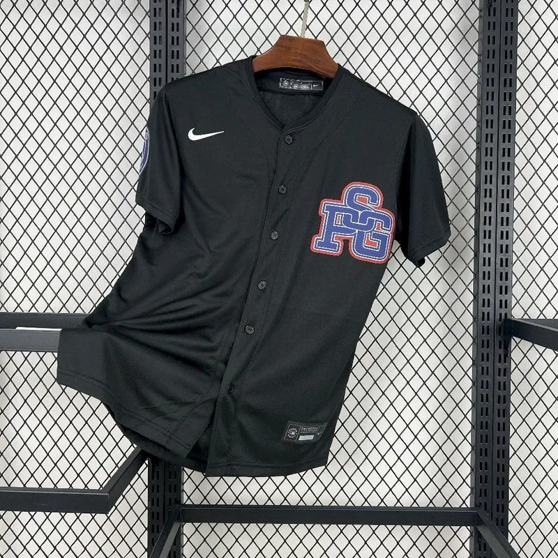 2025-26 PSG Baseball uniform black Football jersey