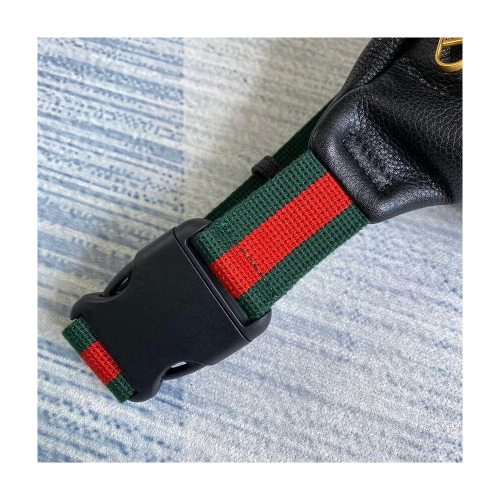 Gucci Print Leather Belt Bag Black
