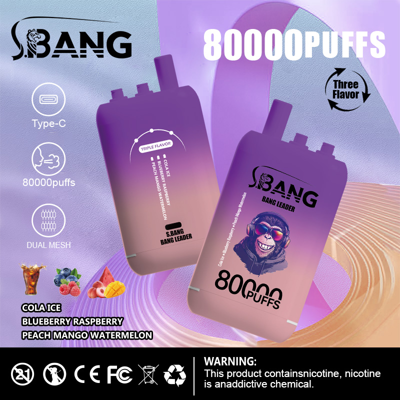Bang Leader 80K Puffs 3-in-1 Vape | 3 Adjustable Flavors,  Rechargeable
