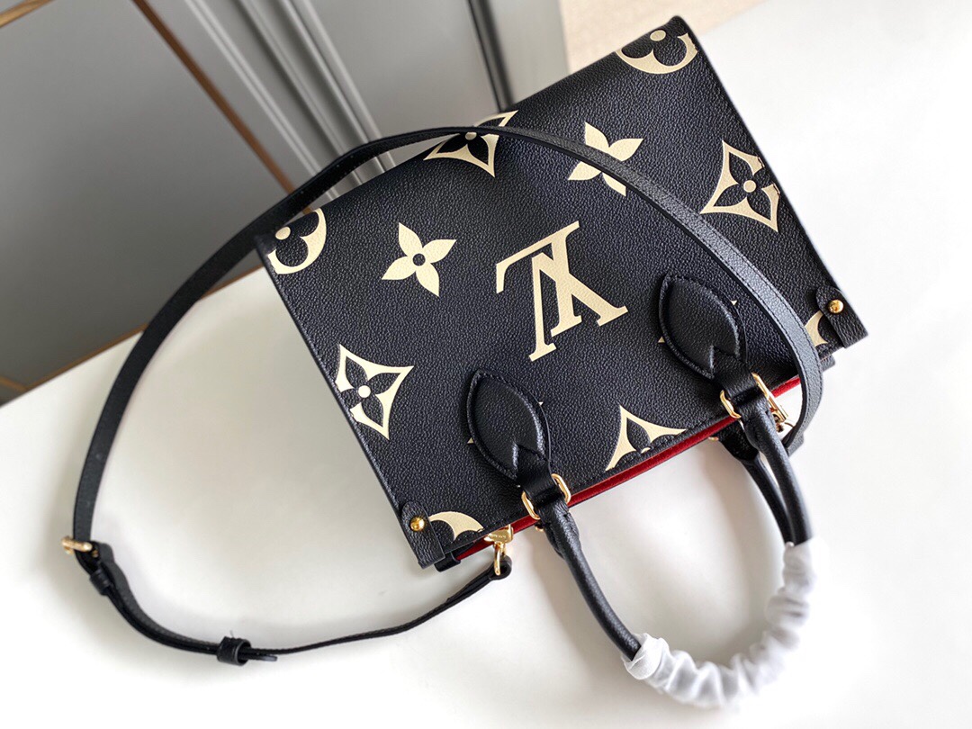 Louis Vuitton Sac À Main On The Go Pm Noir Beige M45659 25cm