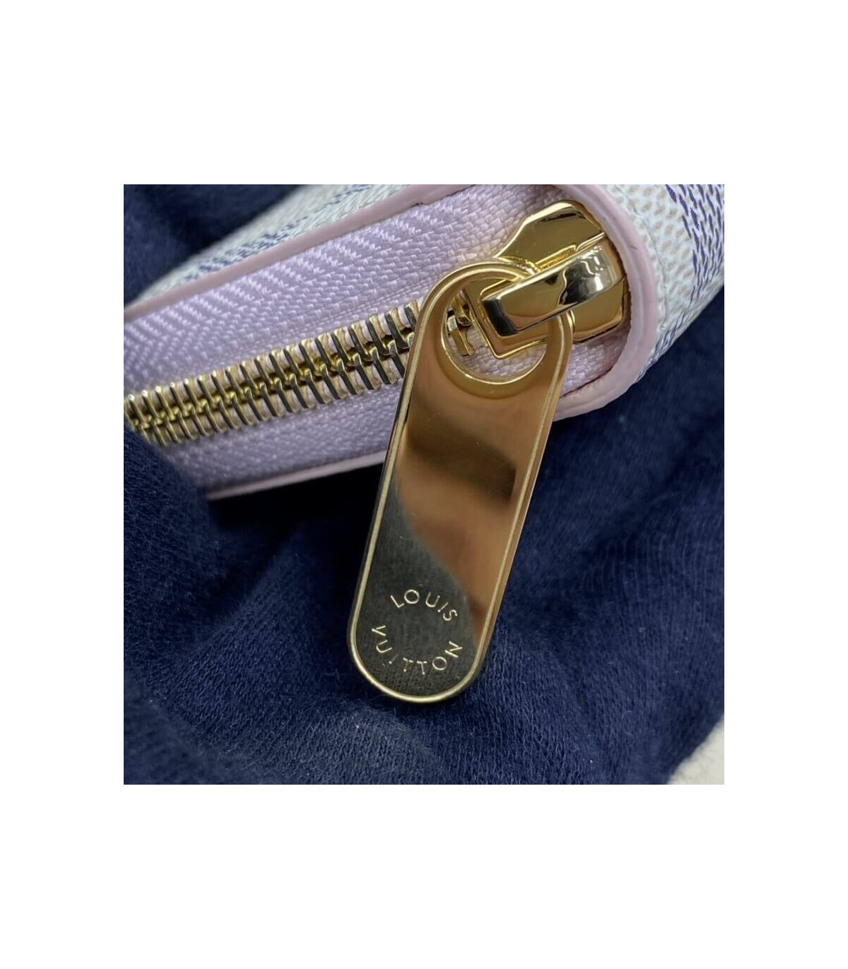 Louis Vuitton Damier Azur Zippy Wallet Pink