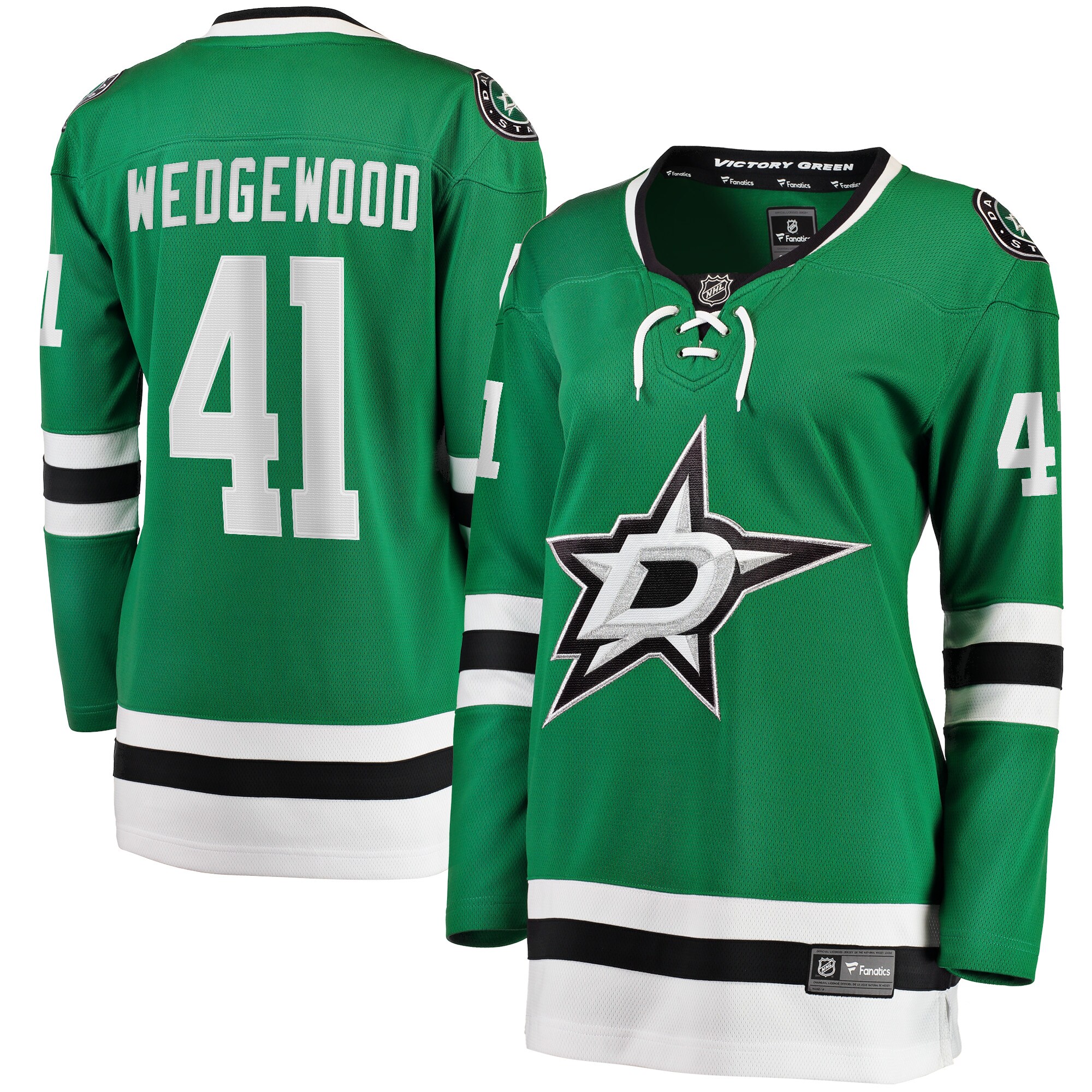 Scott Wedgewood Dallas Stars Fanatics Women’s Home Breakaway Player Jersey – Kelly Green