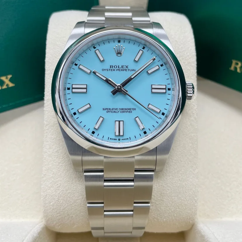 Rolex 124300 Oyster Perpetual 41mm Oyster Perpetual Turquoise Index Dial
