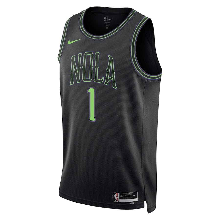 Men's New Orleans Pelicans Zion Williamson  Black 2023-2024 season Jersey - City Edition