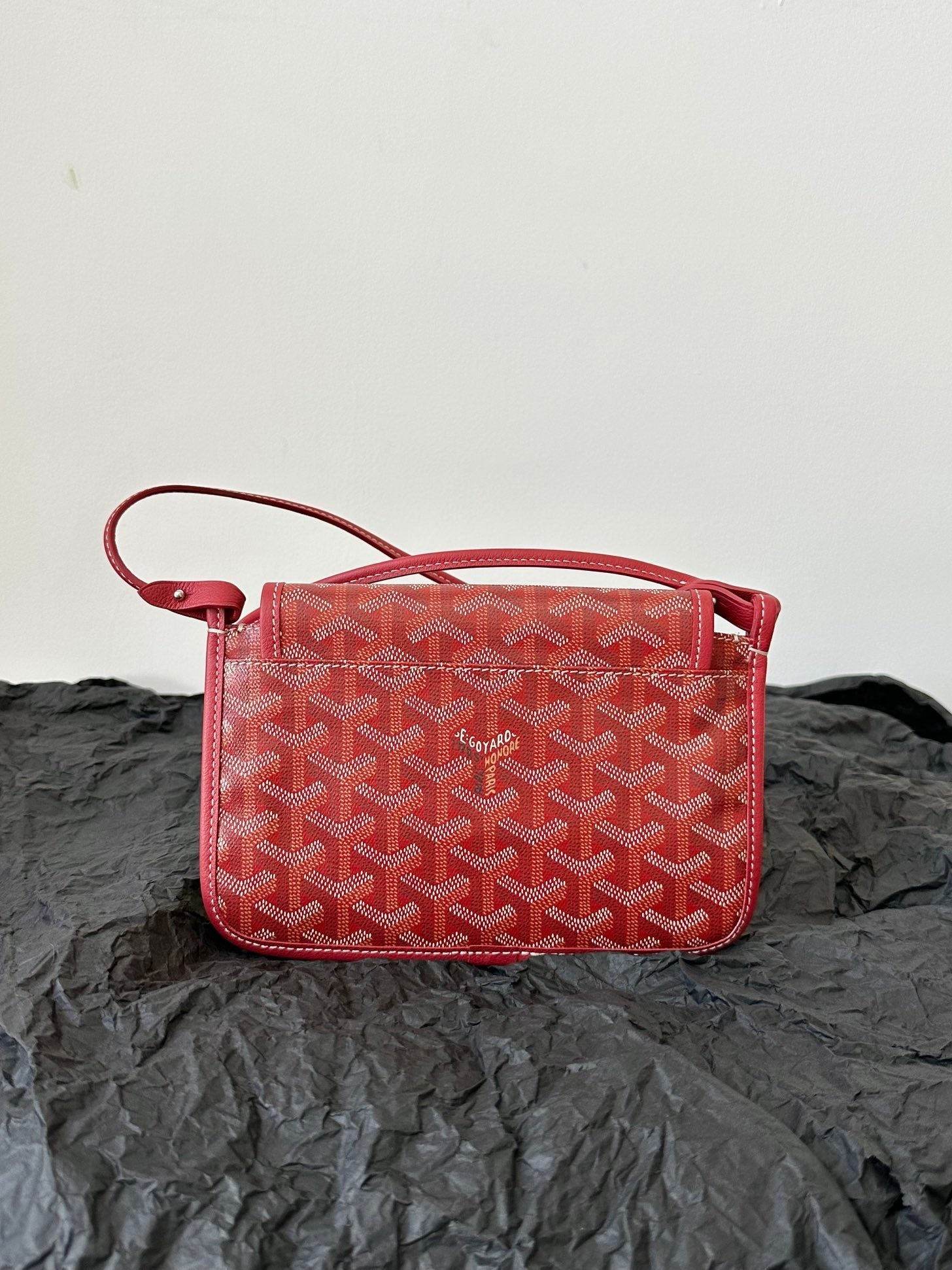 Goyard Plumet Pocket Wallet 20 Cm Classic Red Goyardine Canvas And Lambskin Trim