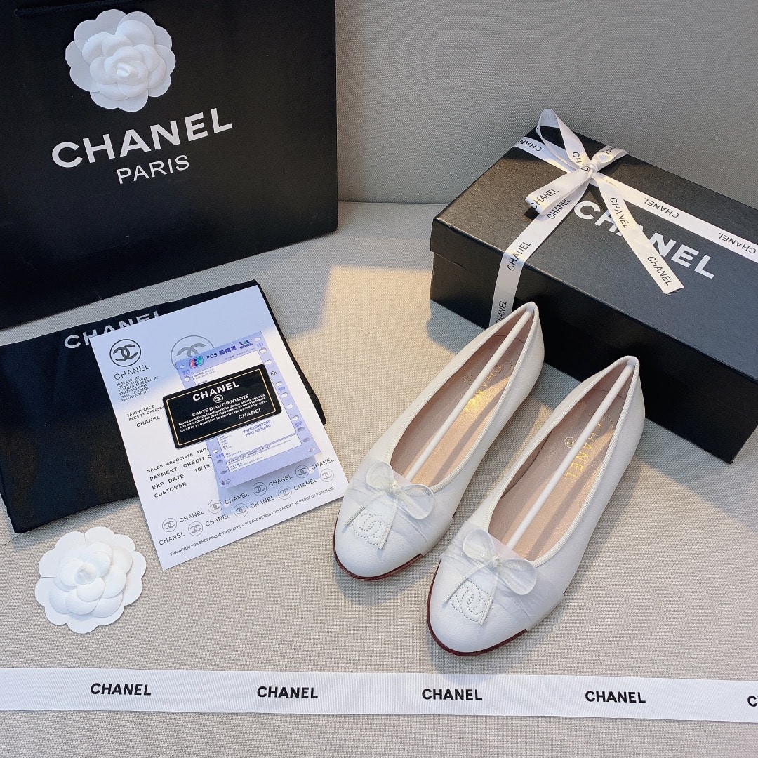 Chanel Classic Women’S Ballet White Sandals
