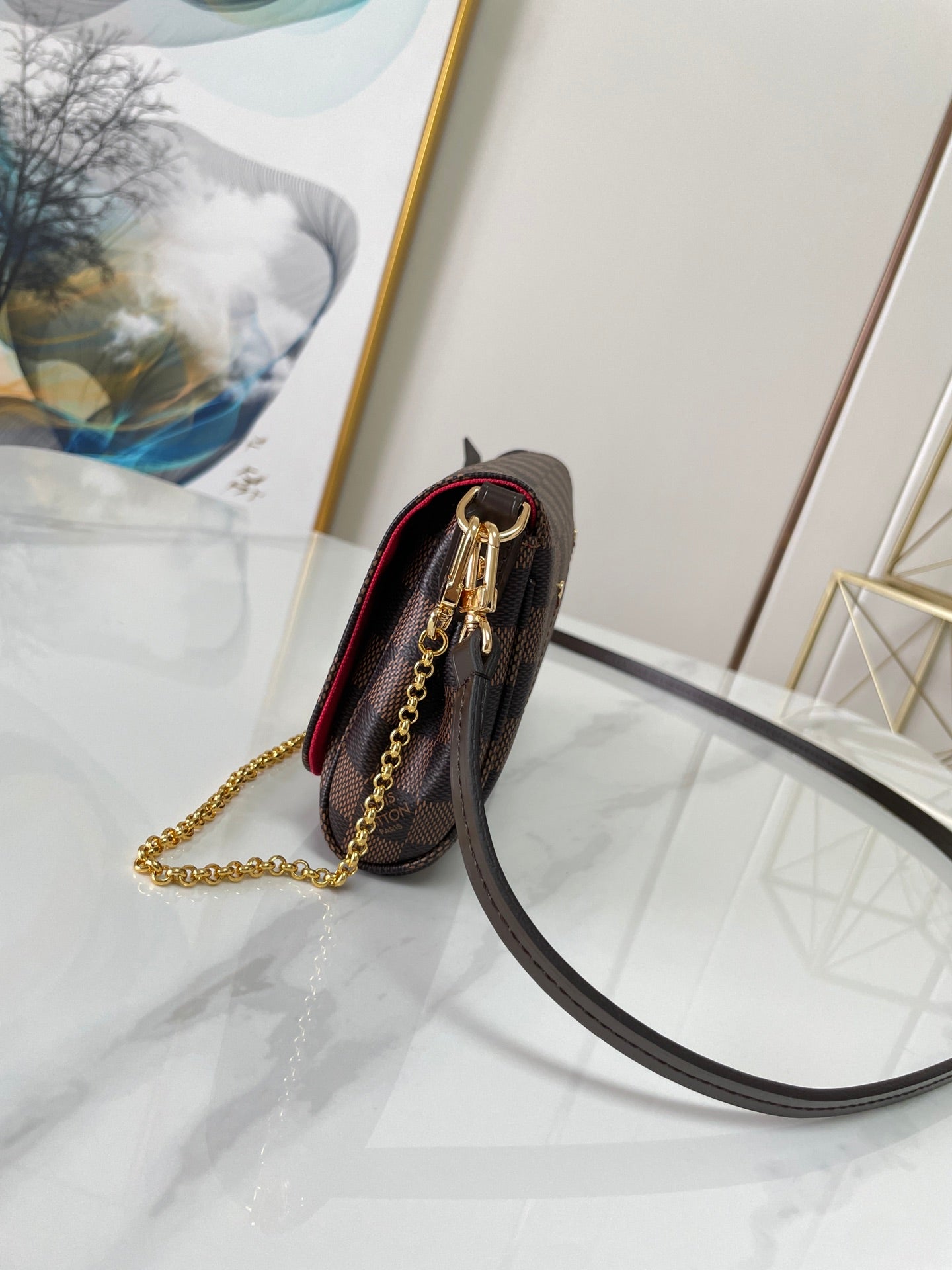 Louis Vuitton F Licie Pochette Damier Azur 21Cm