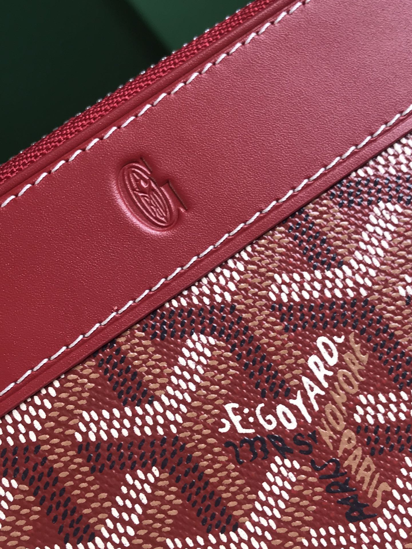 Goyard Matignon Mini Wallet 11cm Classic Red Goyardine Canvas And Calfskin