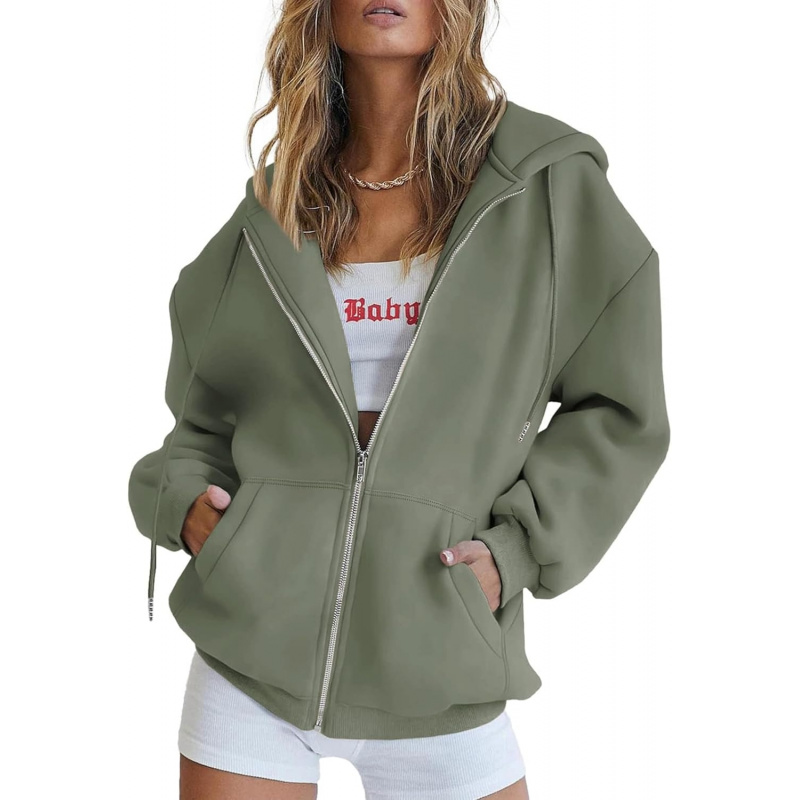 Women's 2026 Spring Zip Up Y2K Hoodies Casual Long