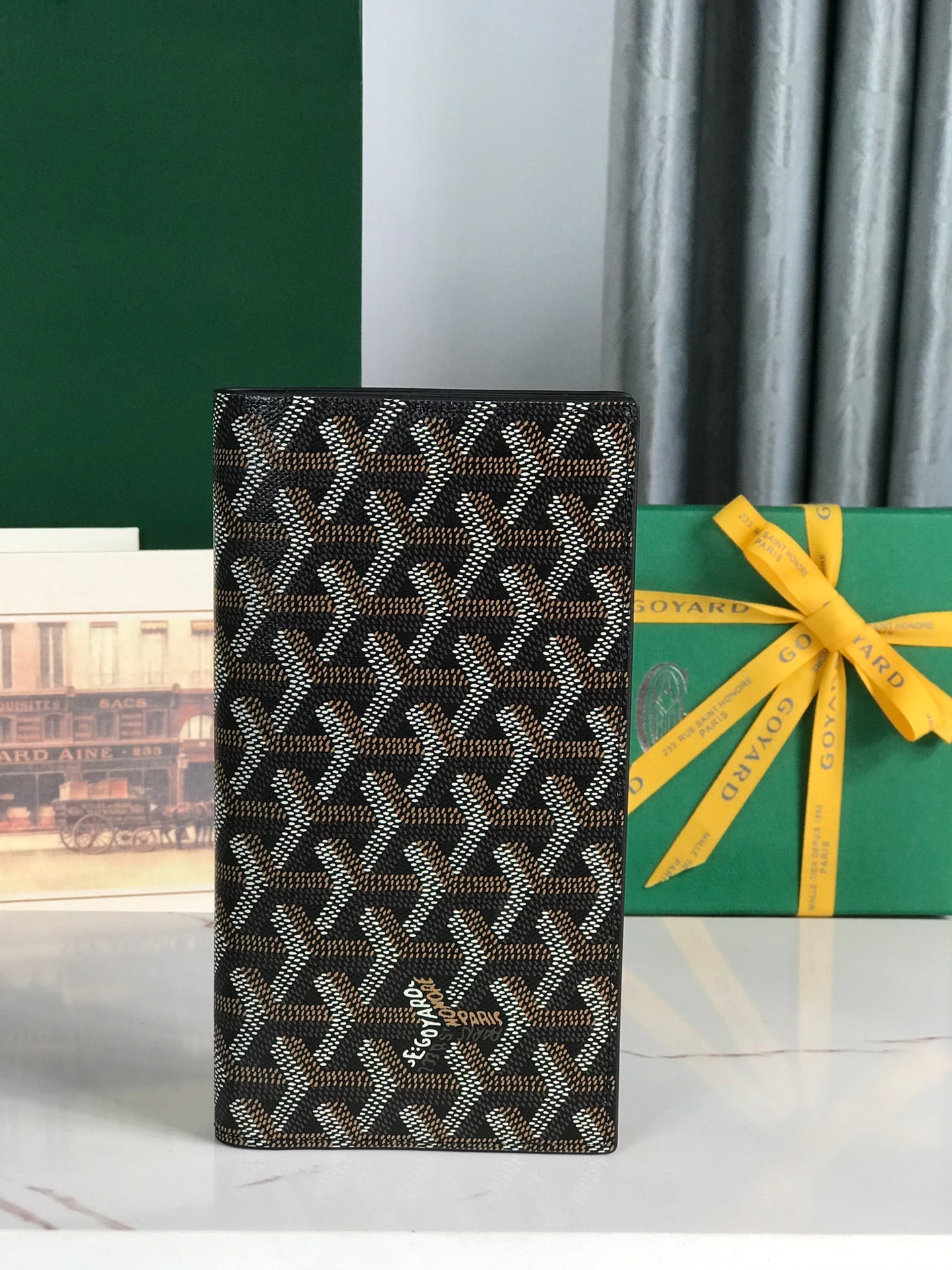 Goyard Richelieu Wallet 19 Cm Black Goyardine Canvas