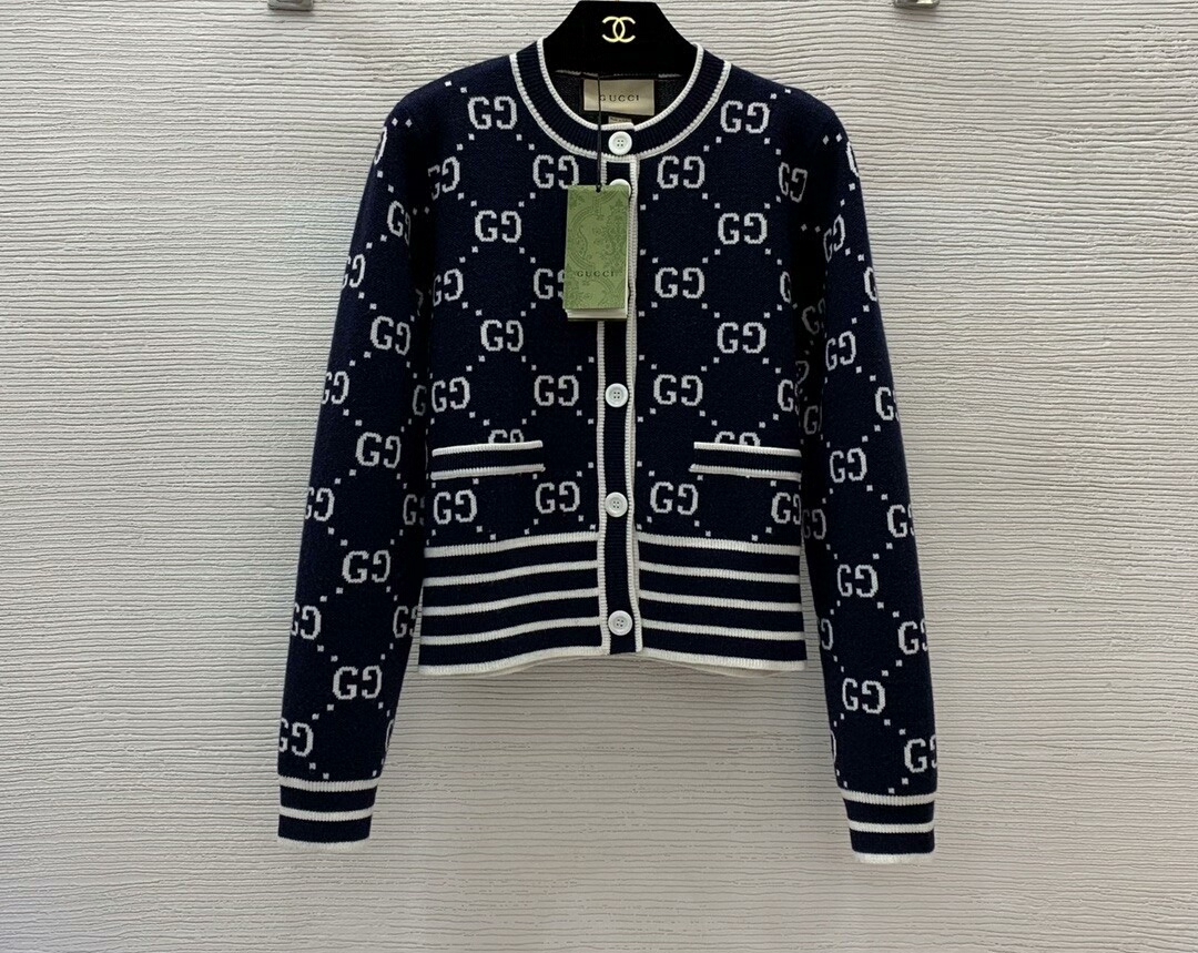 Gucci Wool Knit Cardigan Top