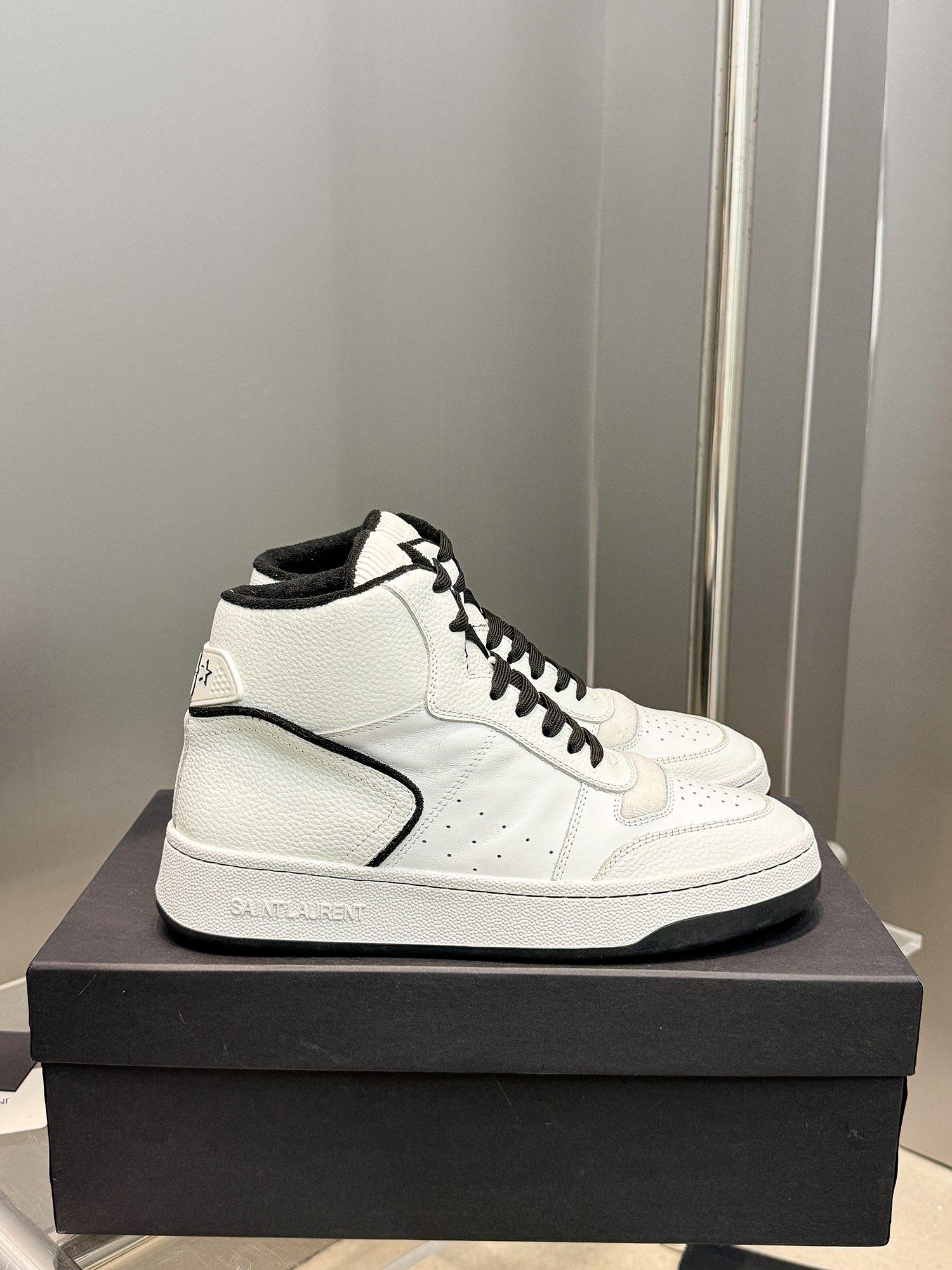 YSL Leather High Top Sneakers