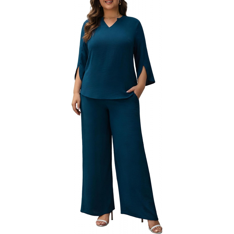 Pants Suits for Women Dressy Plus Size 2 Piece
