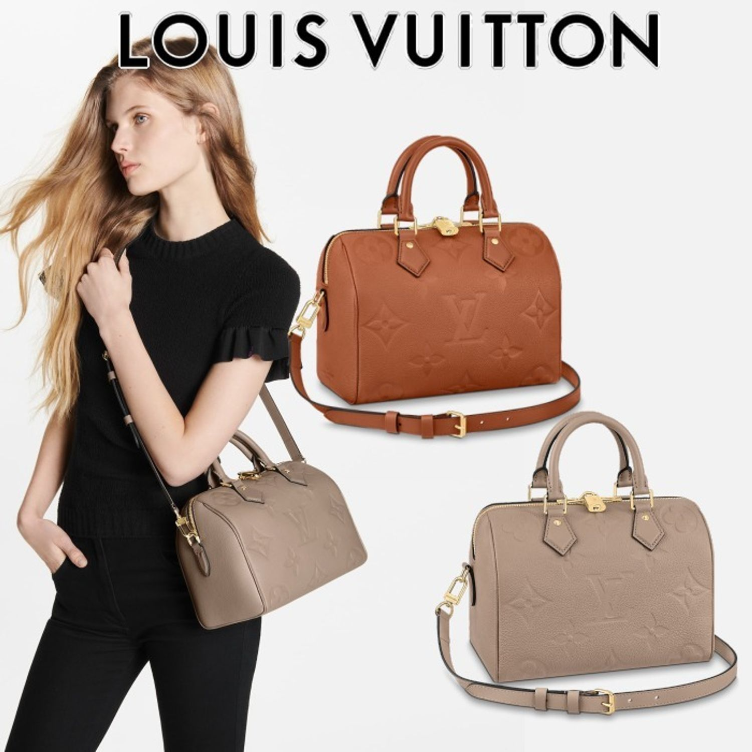 Louis Vuitton Speedy Bandoulière 25 Monogram Empreinte Tourterelle 25cm M59273