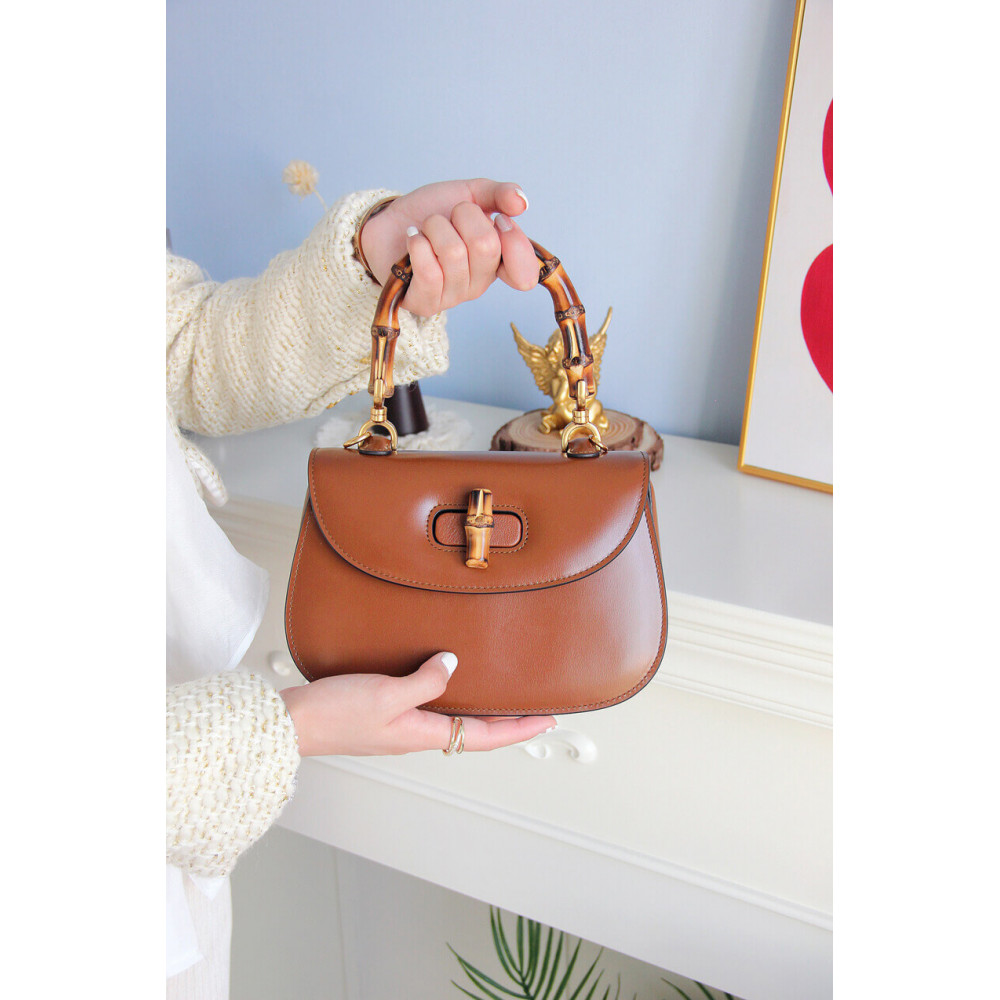 Gucci Small Top Handle Bag with Bamboo Cuir