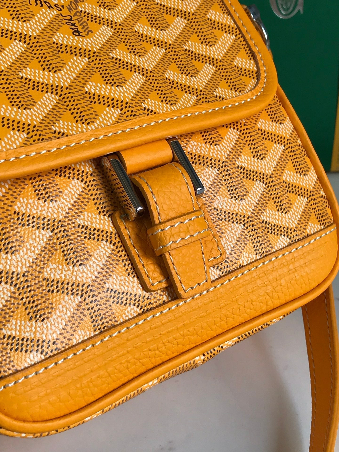 Goyard Grand Bleu 16cm Yellow Goyardine Canvas And Lambskin