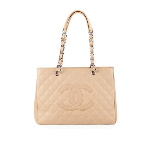 Chanel Grand Shopping Tote Bag Beige Caviar 33Cm/13in