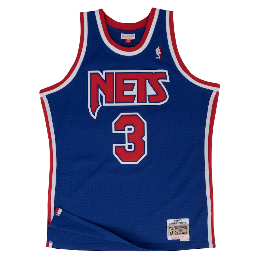 New Jersey Nets Drazen Petrovic 1992 Hardwood Classics Swingman Jersey Mens By Mitchell & Ness - Royal - Mens