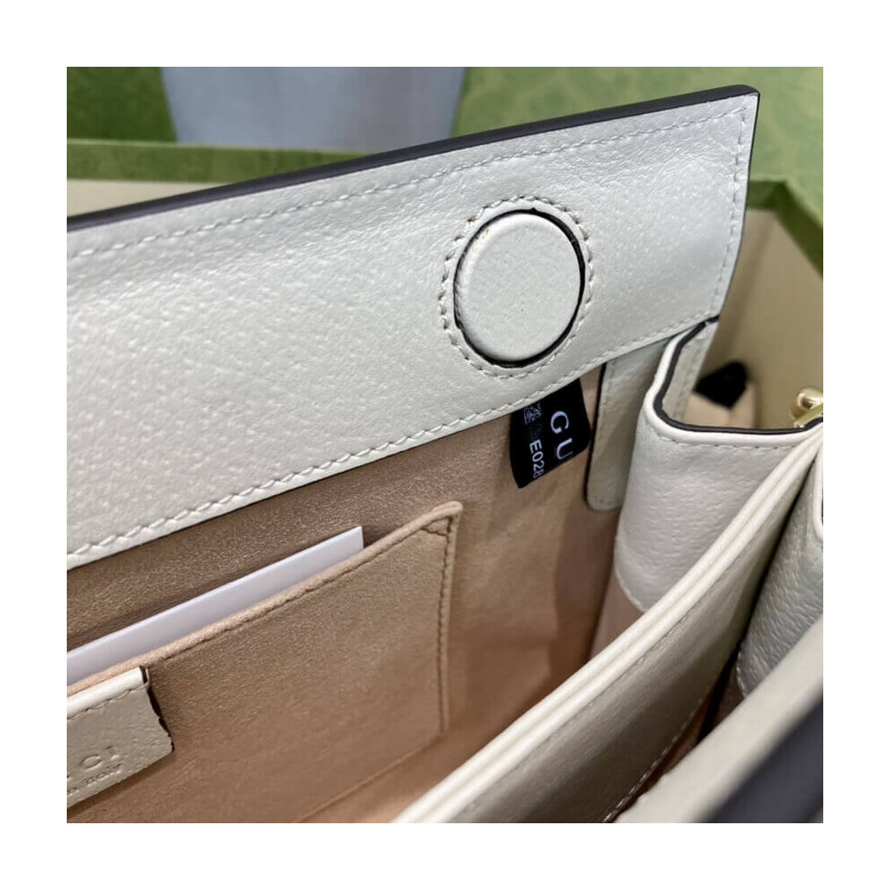 Gucci Ophidia Small Shoulder Bag in White Leather